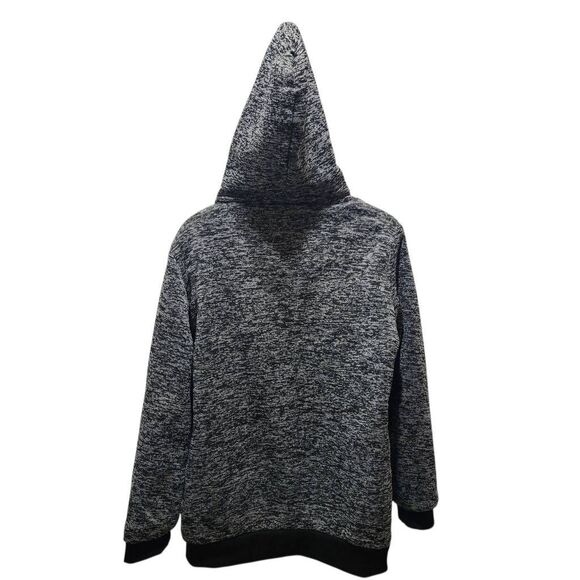 Jackson Hole full zip hoodie faux sherpa lining size XL black white heathered - Picture 3 of 6